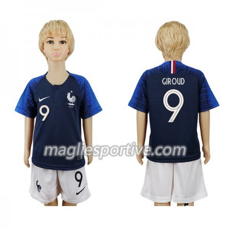 Completo Calcio Francia Giroud 9 Bambino Divisa Prima Mondiali 2018